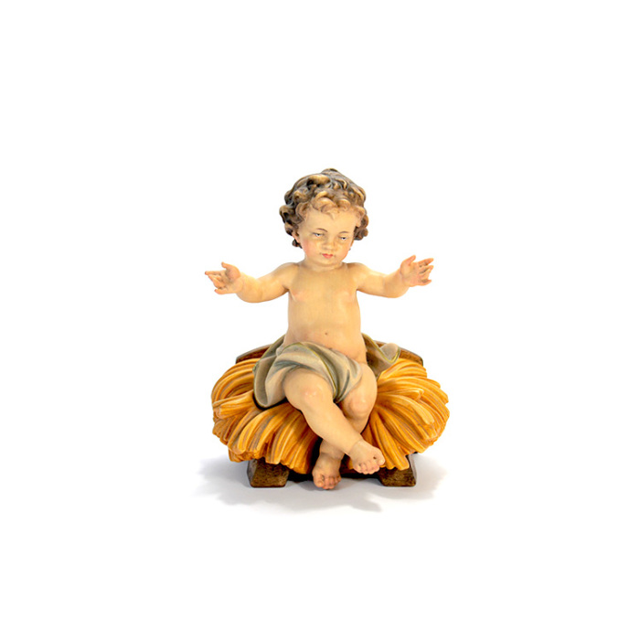 Niño Jesús en cuna de madera 15 cm Niño Jesús en cuna de madera 15 cm
