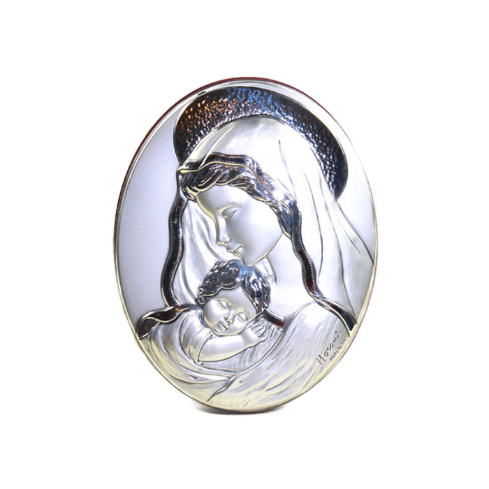 Quadretto Madonna con Bimbo in argento 13x10 cm Quadretto Madonna con Bimbo in argento 13x10 cm