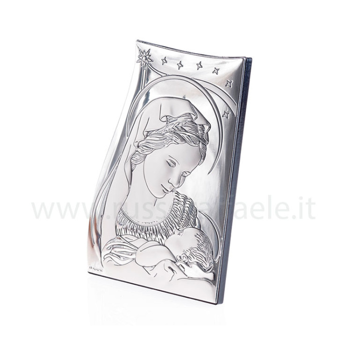 Quadretto Madonna con Bimbo in argento 10x15 cm Quadretto Madonna con Bimbo in argento 10x15 cm