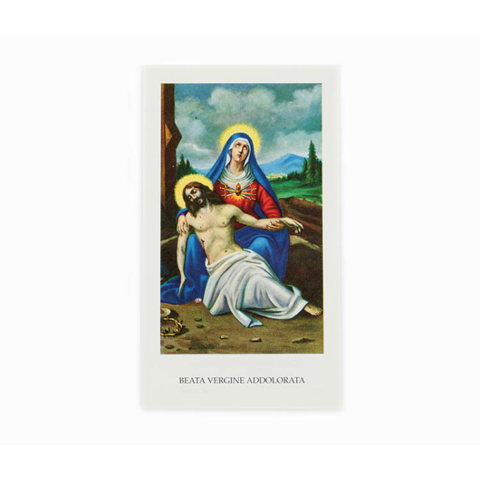 Image Our Lady of Sorrows D with Prayer 11x6 cm 100 units