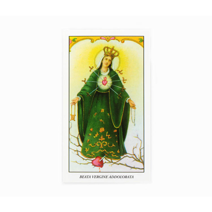 Image Our Lady of Sorrows C with Prayer 11x6 cm 100 units