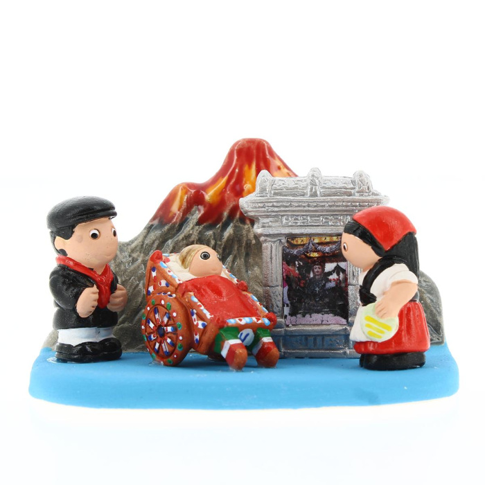 Presepe Catania Etna in terracotta 9x5 cm