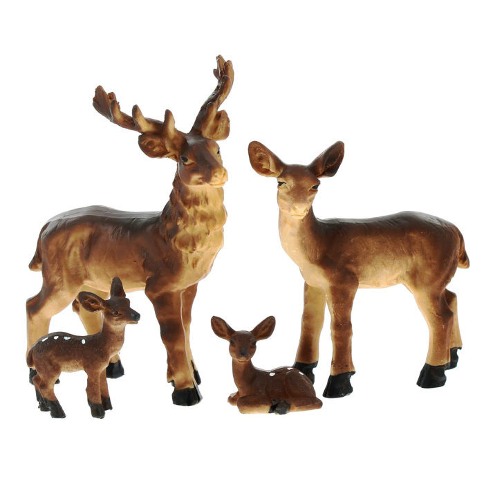 Family of deer for nativity scene 4 figures 6.5 cm