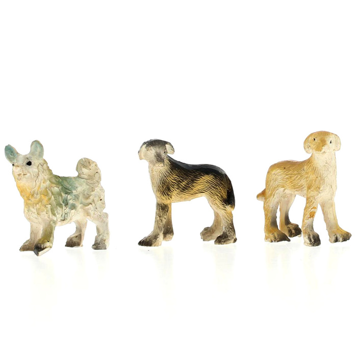 Set de perros para belén 3 figuras 3 cms