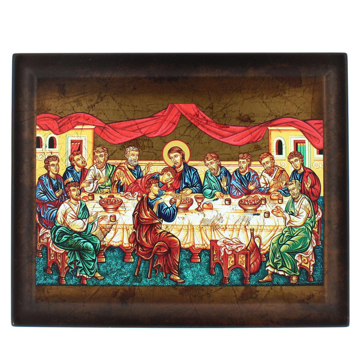 Icona Ultima Cena su legno 25,5x20,6 cm Icona Ultima Cena su legno 25,5x20,6 cm