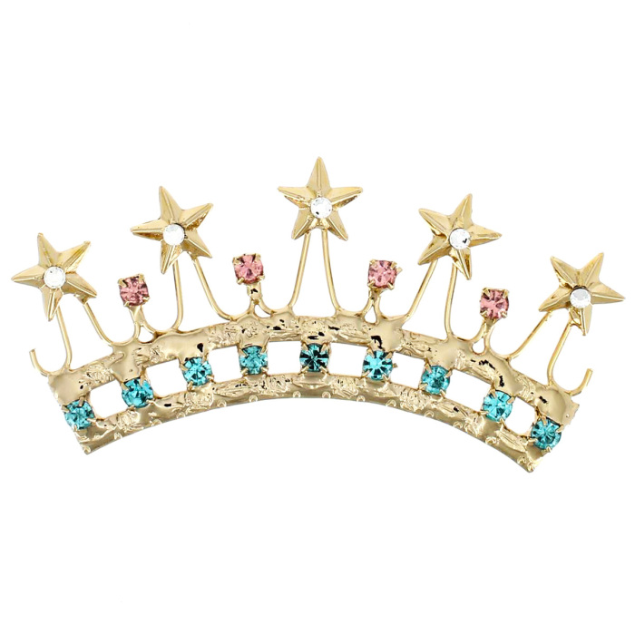 Diadema per statua in metallo dorato con strass 8x4 cm Diadema per statua in metallo dorato con strass 8x4 cm