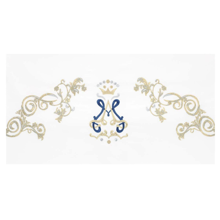 Tovaglia per altare Mariana fregi bicolori 160x300 cm Tovaglia per altare Mariana fregi bicolori 160x300 cm