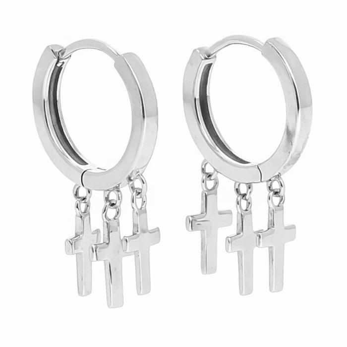 Hoop Earrings with Hanging Crosses 16 mm Realis Hoop Earrings with Hanging Crosses 16 mm Realis