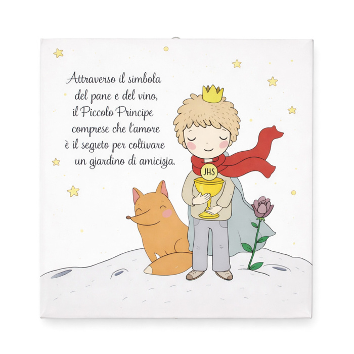 Cuadro El Principito con Cáliz y Frase 30x30 cm Cuadro El Principito con Cáliz y Frase 30x30 cm