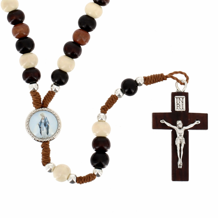 Rosario legno varie tonalità Madonna Miracolosa 6 mm Rosario legno varie tonalità Madonna Miracolosa 6 mm