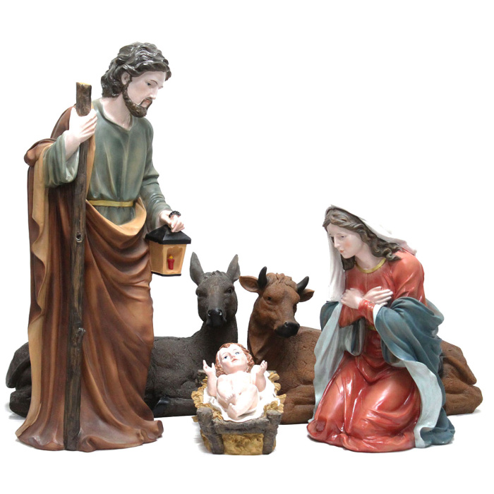 Natività completa di pastori resina 80 cm 11 pezzi Natività completa di pastori resina 80 cm 11 pezzi