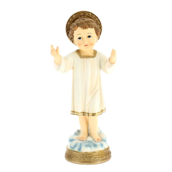 Estatua Niño Jesús de pie resina pintada 20 cm