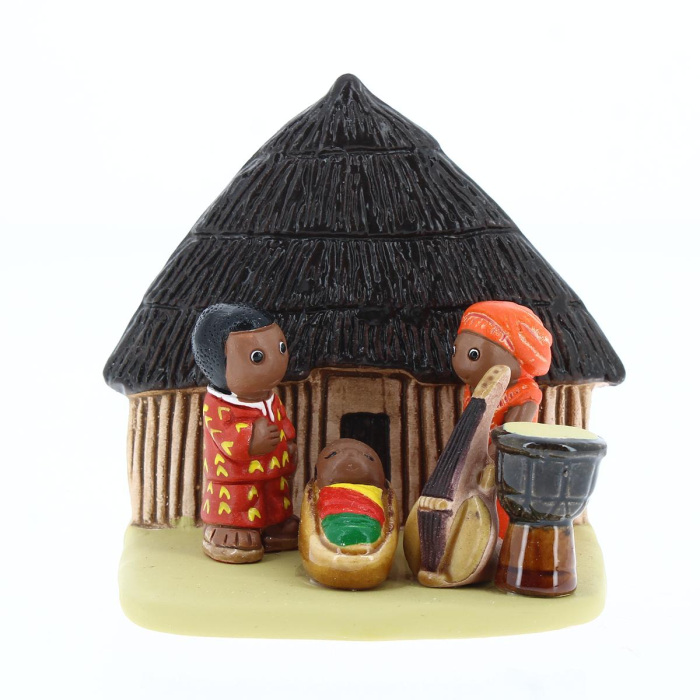 Presepe del Camerun in terracotta 7x8,5 cm Presepe del Camerun in terracotta 7x8,5 cm