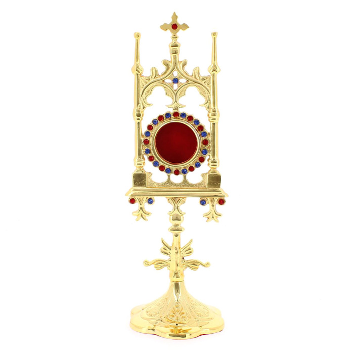 Reliquary in brass with stones 31 cm