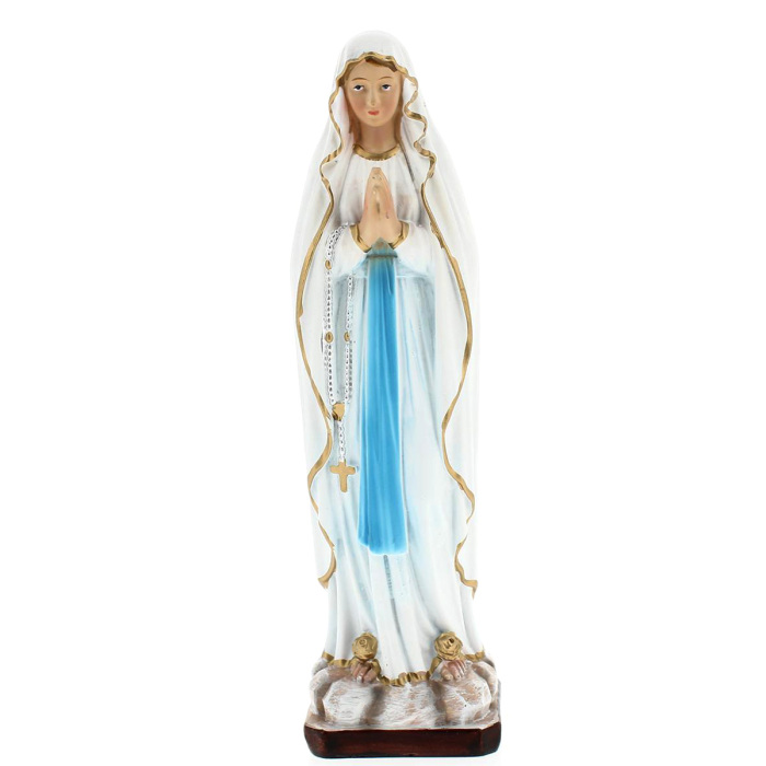 Estatua Virgen de Lourdes resina pintada 20 cm