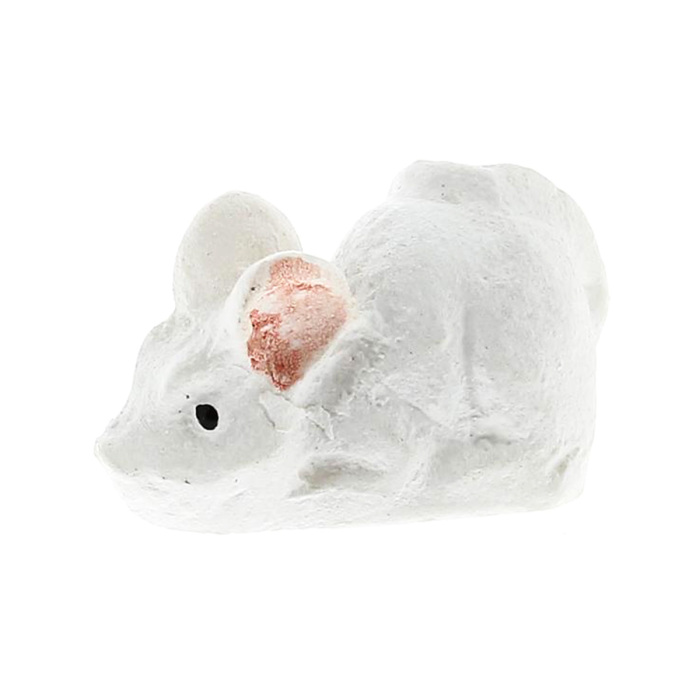 Topo bianco in resina per presepe 1 cm Topo bianco in resina per presepe 1 cm