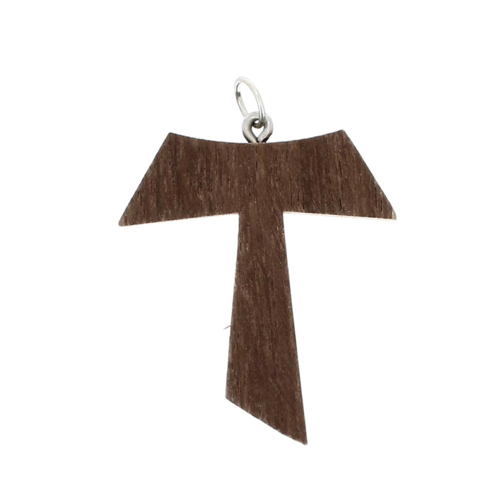 Tau Cross in Italian Walnut Wood 4x4.5 cm