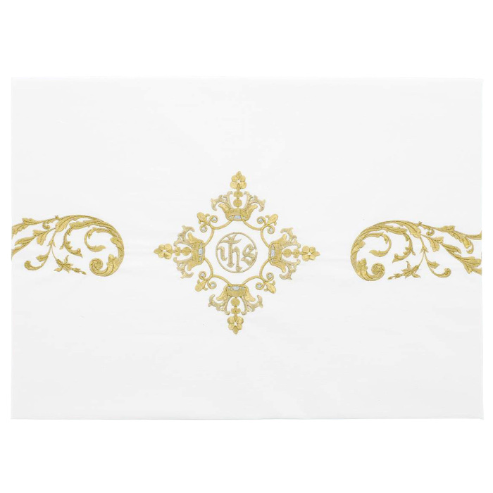 Mantel de altar con bordado IHS dorado 160x300 cm Mantel de altar con bordado IHS dorado 160x300 cm