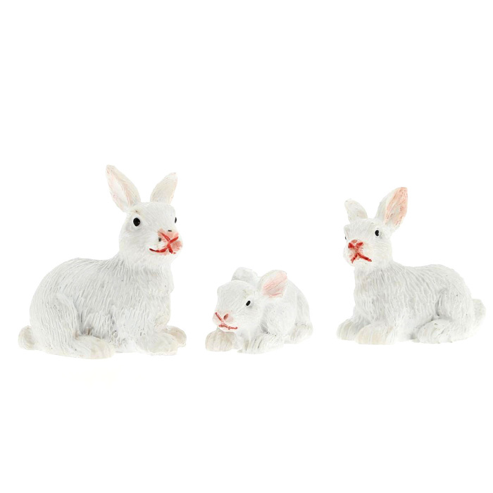 Gruppo conigli per presepe 3 pz 2,5 cm