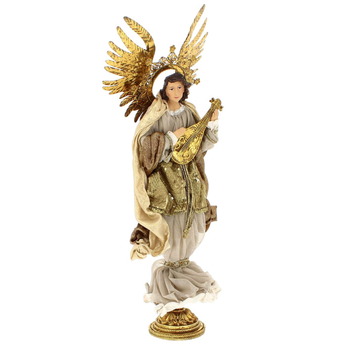 Angel with mandola resin and fabric 45 cm Angel with mandola resin and fabric 45 cm