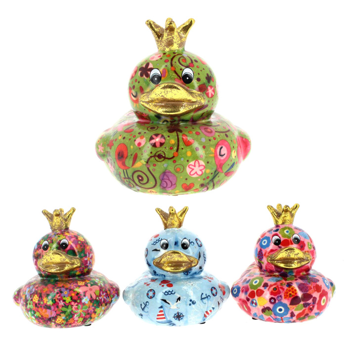 Salvadanaio Re Papero Ducky 14x13,5x13,5 cm Pomme Pidou