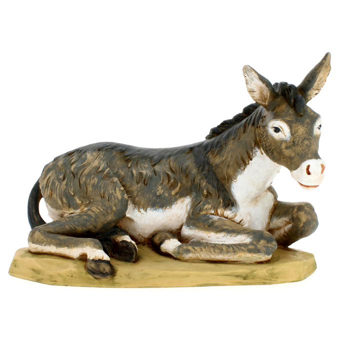Asino in resina 65 cm e 85 cm Presepe Fontanini