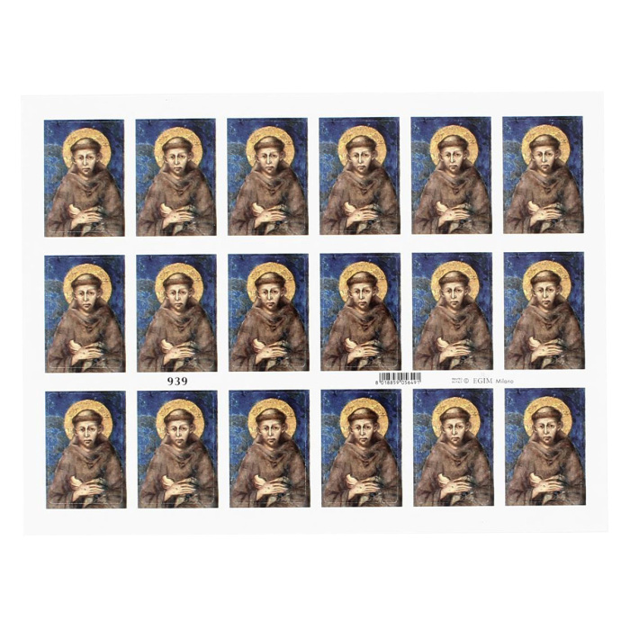 Saint Francis of Assisi Sticker Sheet 2x3 cm 18 pcs