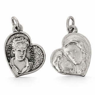 Heart Medal Saint Carlo Acutis Metal 17x17 mm