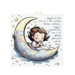 Angel of God Prayer Ceramic Tile 10x10 cm