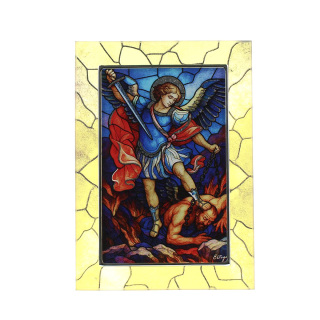 Cuadro San Miguel Arcángel en Vidrio 10x14 cm