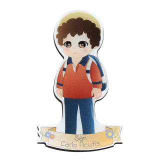 Shaped Resin Magnet Saint Carlo Acutis 5x8 cm