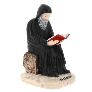 Saint Charbel Statue Hand-Painted Resin 30 cm