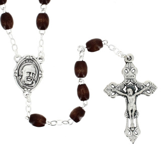 Rosario San Padre Pio con Astuccio Grano 6x8 mm