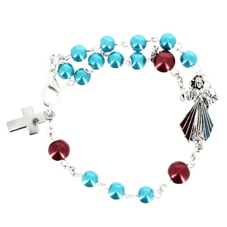 Bracciale Rosario Divina Misericordia Grano 6 mm