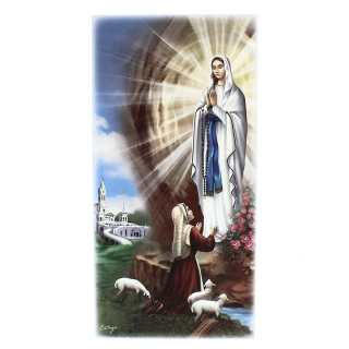 Cuadro Aparición de la Virgen de Lourdes 18x36 cm