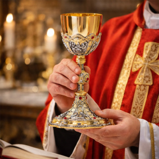 Liturgical Chalice Scenes from the Life of Christ 23.5 cm