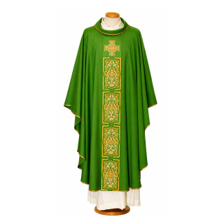 Pure Wool Chasuble with Cornely Embroidered Orphrey Gamma