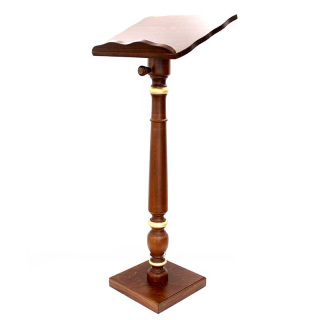 Lectern stand in wood with golden decorations 100 cm