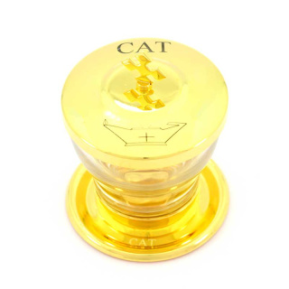 Glass and gilded metal vase catechumen oil 9,5 cm
