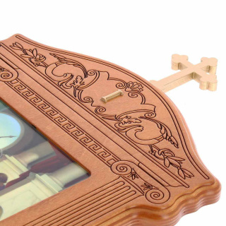 Vía Crucis Templo de madera 10x15 cm 15 estaciones