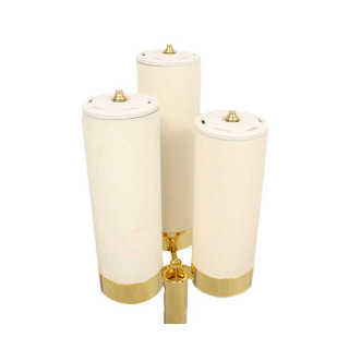 Candeliere a 3 fiamme in metallo dorato 130 cm