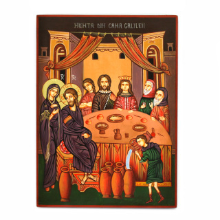 Icono Bodas de Caná pintado 30x22 cm