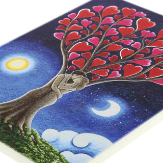 Cuadro de madera Árbol de Corazones 10X10 cm