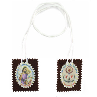 Escapulario San José de tela con oración 5,5x7 cm