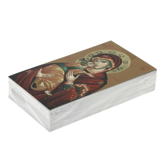 Imagen de la Virgen con Niño 7x12 cm 100 uds
