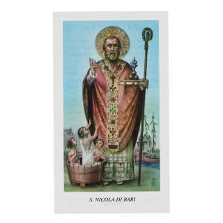 Imagen San Nicolás de Bari con oración 6x11 cm 100 uds