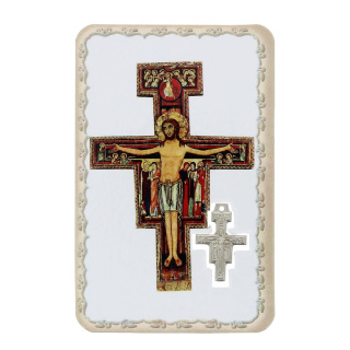 Tarjeta San Damián con Medalla 5.5x8.5 cm