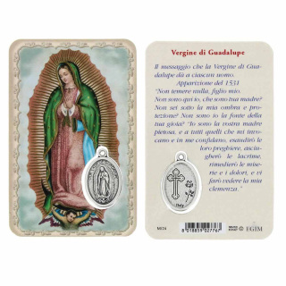 Tarjeta Virgen de Guadalupe con Medalla 5,5x8,5 cm