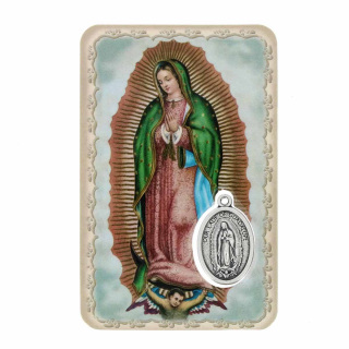 Tarjeta Virgen de Guadalupe con Medalla 5,5x8,5 cm