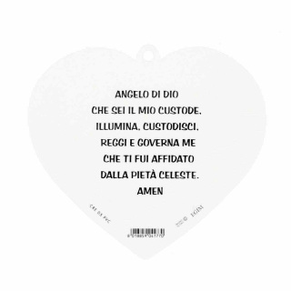 Corazón Querubines y oración pvc 11,5x10,5 cm